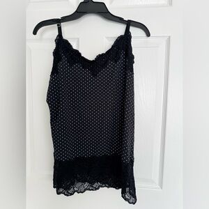 Soma Black with white Polka Dot Lace Detailed Nightgown